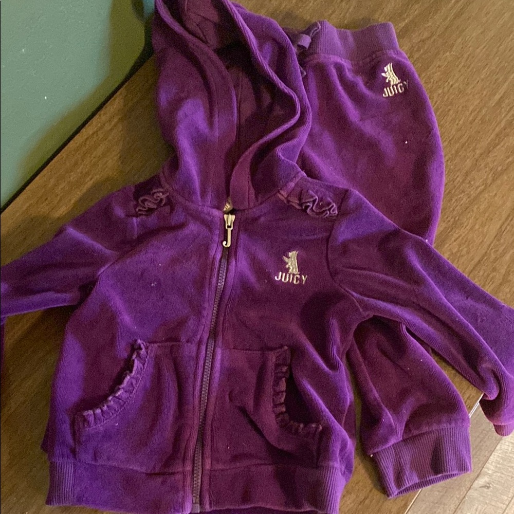 Juicy Couture Kids Purple Hoodie and Pants Set
